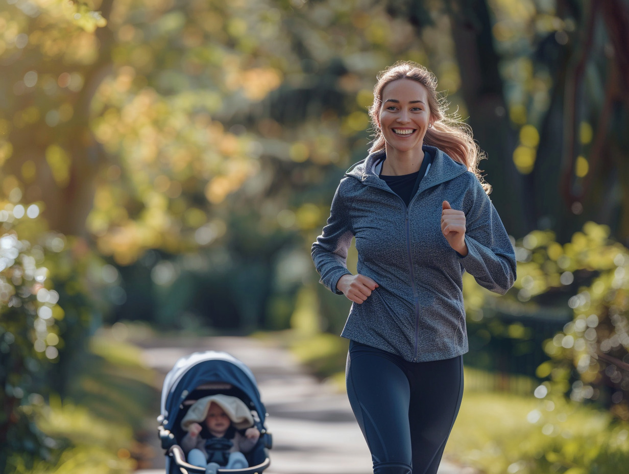 après une grossesse vous pouvez rechercher des images avec les mots-clés postpartum exercise et healthy diet pour illustrer des solutions efficaces et douces pour retrouver sa silhouette