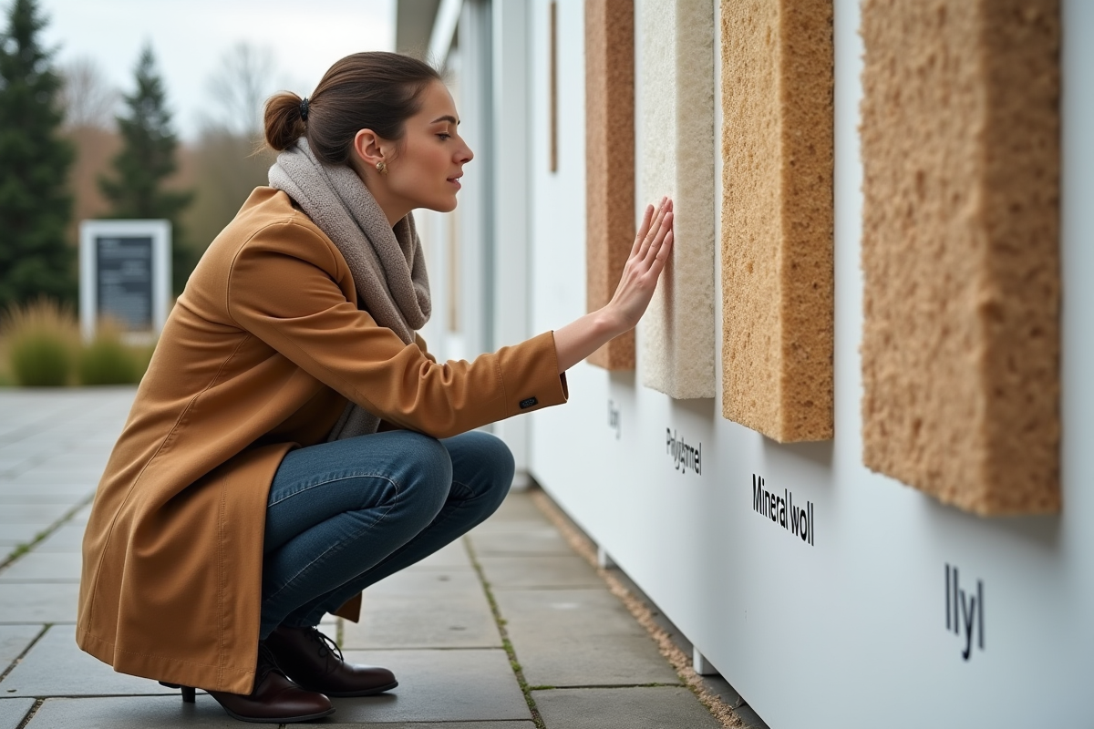 Architecte examinant matériaux d