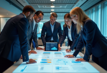 Transformation cloud : éléments clés pour réussir votre projet de migration Groupe de professionnels analysant une feuille de route cloud