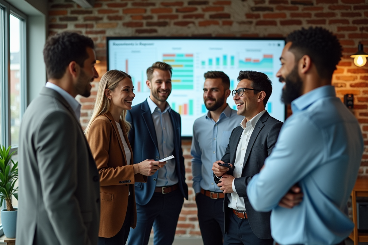 Groupe de jeunes professionnels collaborant autour d