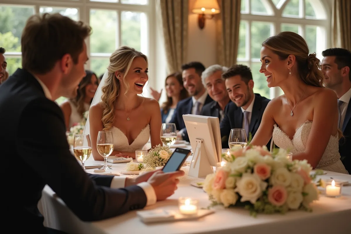 Dispositif audio pour livre d'or lors d'un mariage moderne