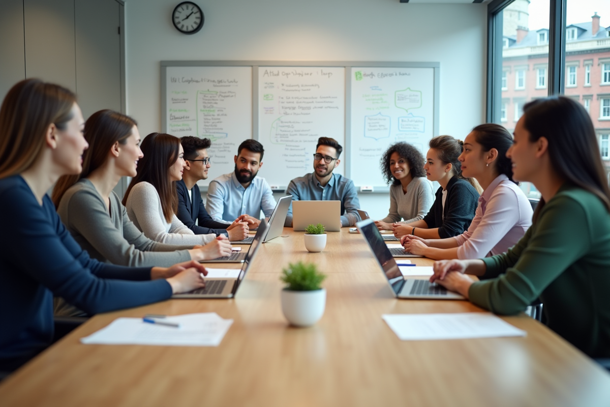 Groupe de personnes en discussion lors d