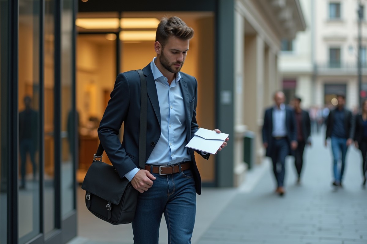 Jeune homme sortant d