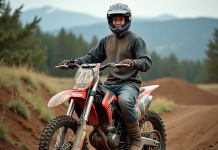 Les meilleures marques de grande roue de dirt en 2025 Jeune homme en motocross avec vélo tout-terrain en nature