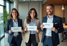 Groupe de professionnels en réunion dans un bureau moderne