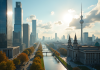 Vue panoramique de Berlin avec gratte-ciel modernes et bâtiments historiques